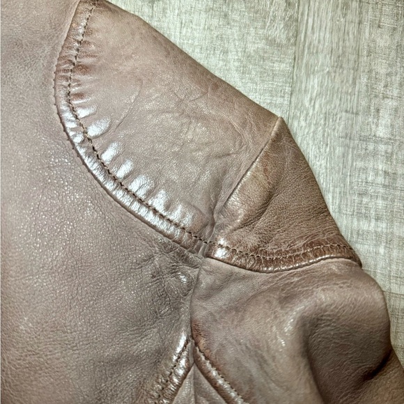 New Mauritius Distressed Leather Brown Y2K 90’s vibe Jacket Size US 8 EU M DE38 - Picture 11 of 16
